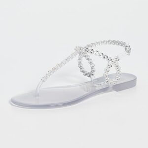 Aquazzura Almost Bare Crystal Jelly Sandal Flats
