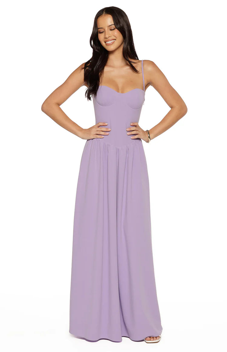 BB Exclusive Almost Yours Lilac Crepe Maxi Dress