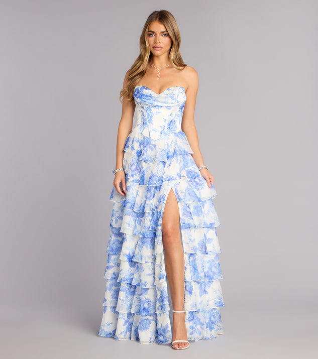 Windsor Althea Floral Chiffon Formal Dress