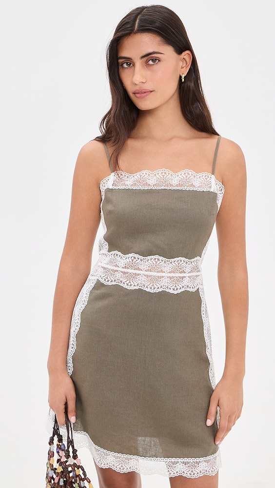STAUD Amalina Linen Mini Dress