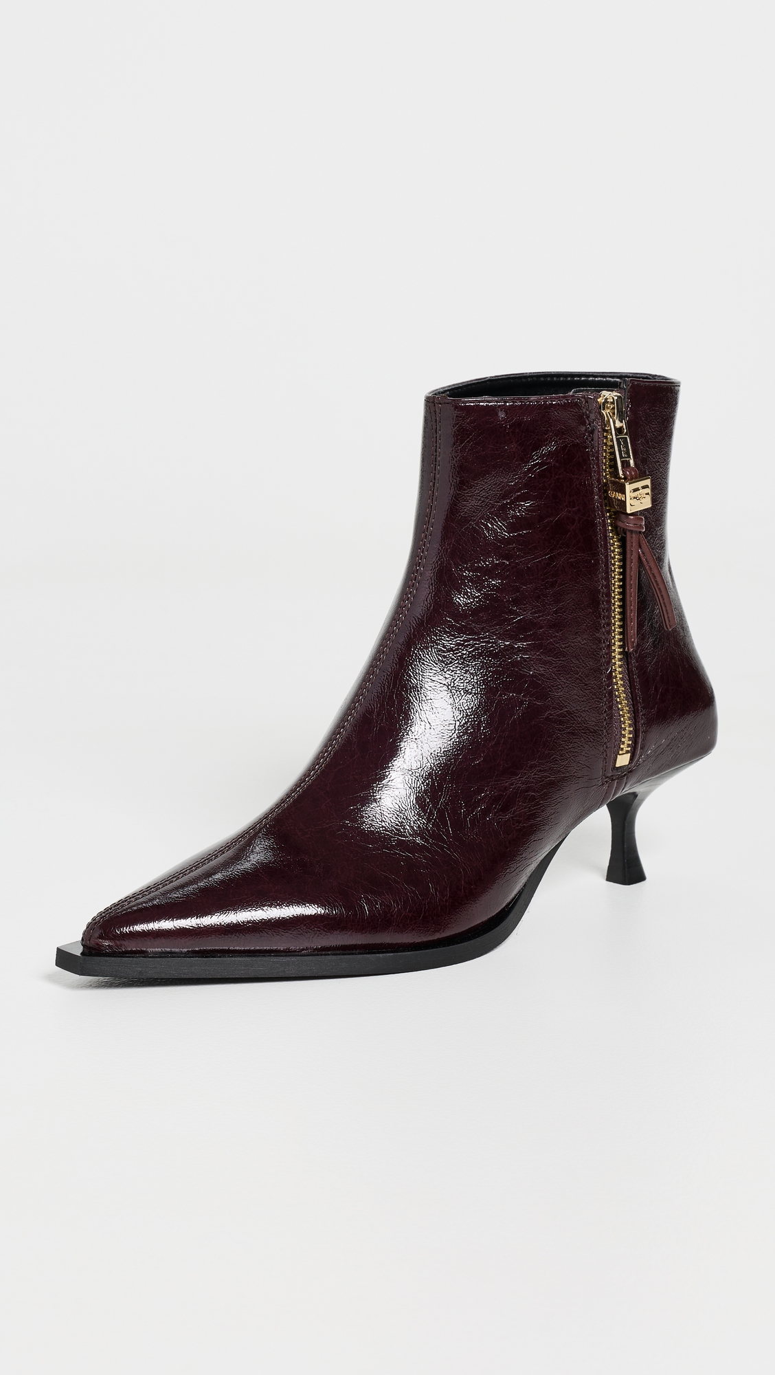 GANNI Ana Faux Leather Ankle Boots