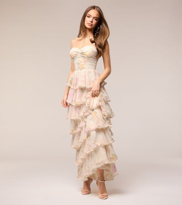 Windsor Anabelle Floral Chiffon Formal Dress