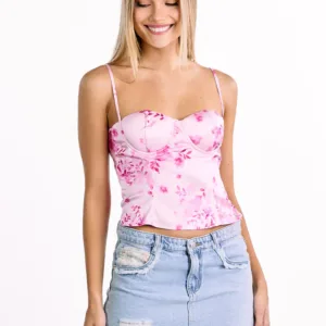 BB Exclusive Angela Pink Floral Print Top