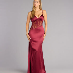 Angelica Lace Satin Mermaid Formal Dress