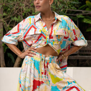 Anicetta Multicolour Patchwork Long Sleeve Shirt