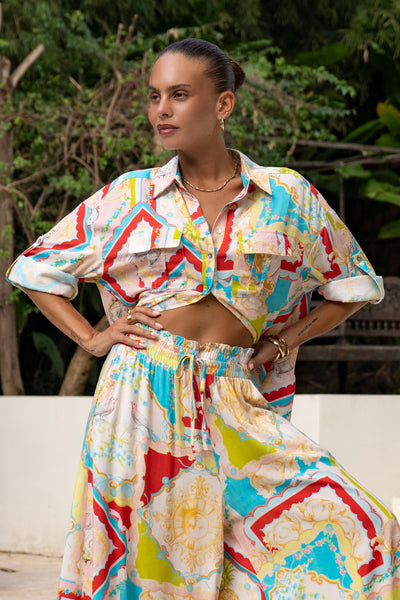 Heychic Anicetta Multicolour Patchwork Long Sleeve Shirt