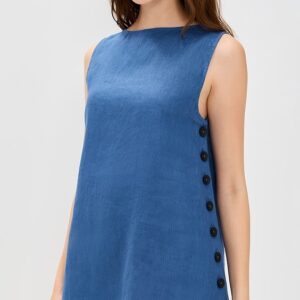 Annabelle Linen Mini Dress Blue
