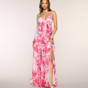 Windsor Annalise Floral Ruffle Formal Dress