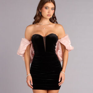 Anne Velvet Dress With Floral Shawl
