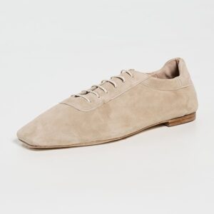 Andrea Gomez Antonia Beige Suede Oxford Shoes
