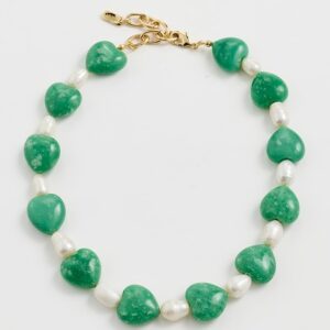 Aqua Heart Stone Necklace