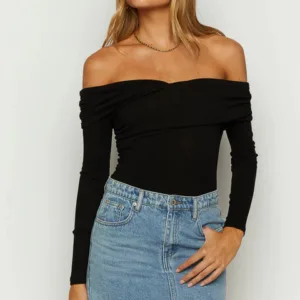Ari Black Off Shoulder Bodysuit