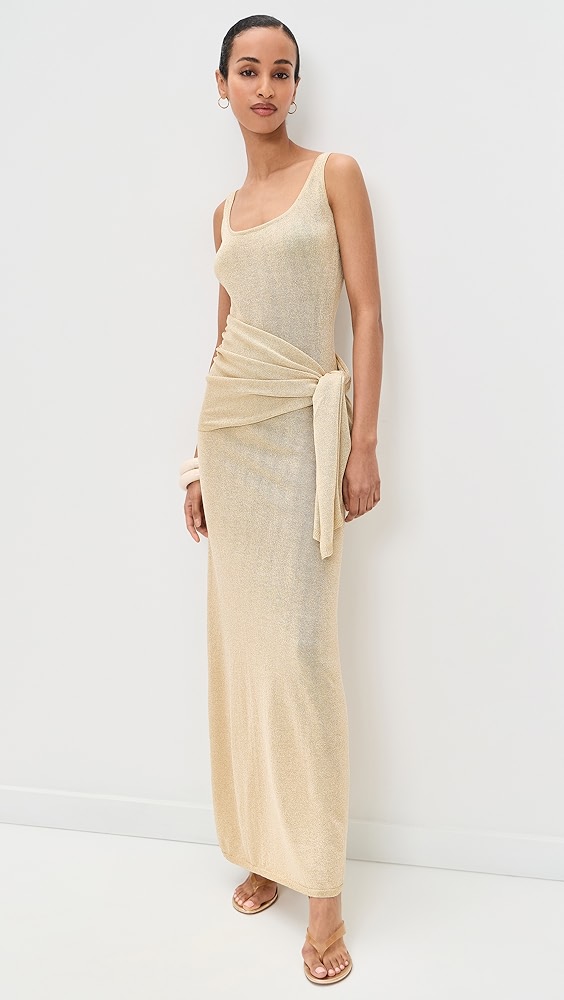 4th & Reckless Aria Metallic Knitted Maxi Dress
