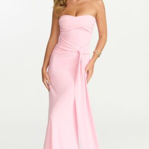Showpo Aria Midi Dress - Strapless Tie Waist Dress in Pink Aria Midi Dress - Strapless Tie Waist Dress in Pink