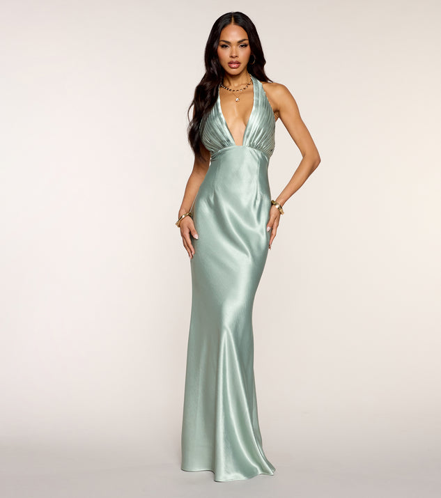 Windsor Ariel Satin Open Back Formal Dress