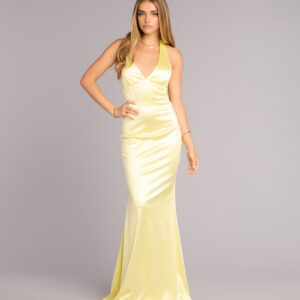 Windsor Ariyah Satin Halter Mermaid Dress