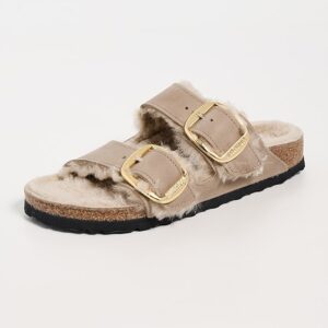 Arizona Big Buckle Shearling Sandals