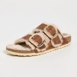 Arizona Big Buckle Shearling Sandals