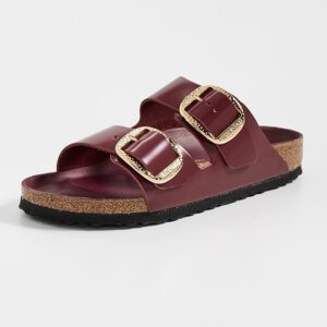 Arizona Hammered Big Buckle High Shine Sandals