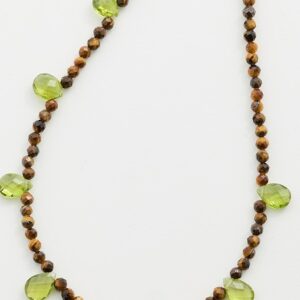 JIA JIA Arizona Tigers Eye Peridot Drop Necklace