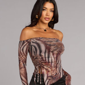 Windsor Artful Energy Off-The-Shoulder Crop Top
