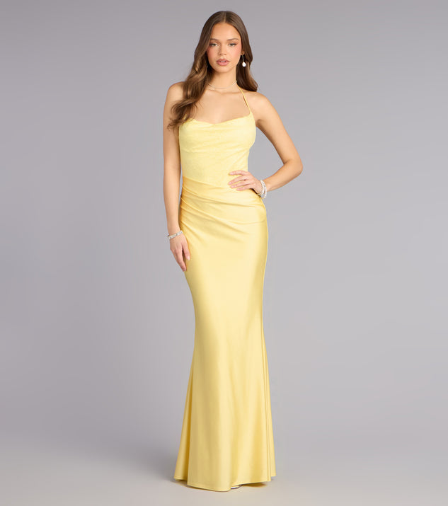 Windsor Ashlee Lace Halter Mermaid Formal Dress