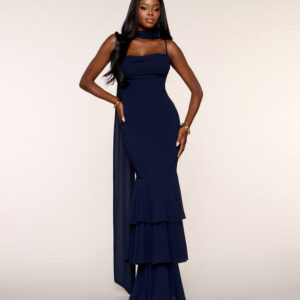 Windsor Aspen Chiffon Formal Dress With Scarf