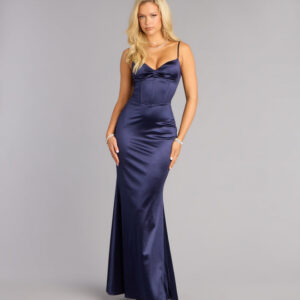 Aven Satin Lace-Up Mermaid Formal Dress