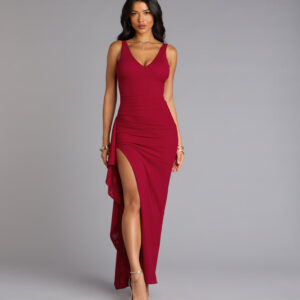 Windsor Ayden Ruffle High Slit Mermaid Dress Ayden Ruffle High Slit Mermaid Dress