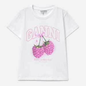 Ganni Baby Fit T-Shirt With Raspberry Baby Fit T-Shirt With Raspberry