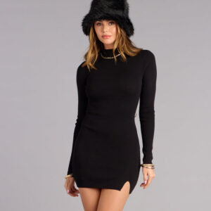Back To Bold Mock Neck Mini Dress