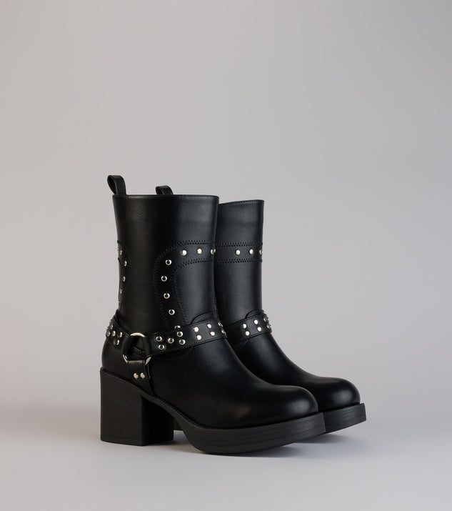 Windsor Bad Girl Energy Studded Moto Booties