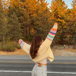 BB Exclusive Bad Habits Cream Multi Knit Cardigan Bad Habits Cream Multi Knit Cardigan