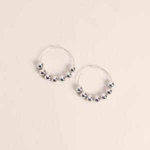 Windsor Ball Drop Statement Hoop Earrings Ball Drop Statement Hoop Earrings
