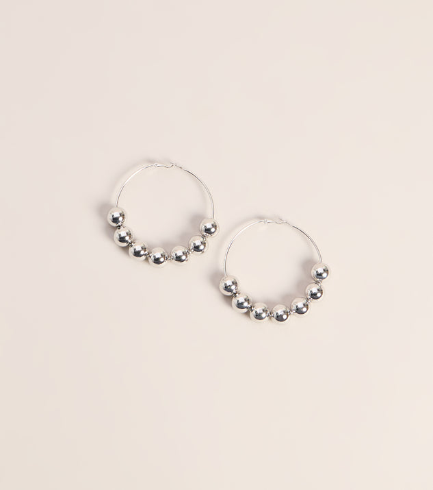 Windsor Ball Drop Statement Hoop Earrings