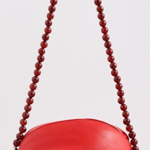 Balloon Slits Bi-Material Bag In Leather
