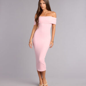 Windsor Bare Shoulder Mood Bodycon Midi Dress