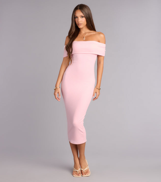 Windsor Bare Shoulder Mood Bodycon Midi Dress
