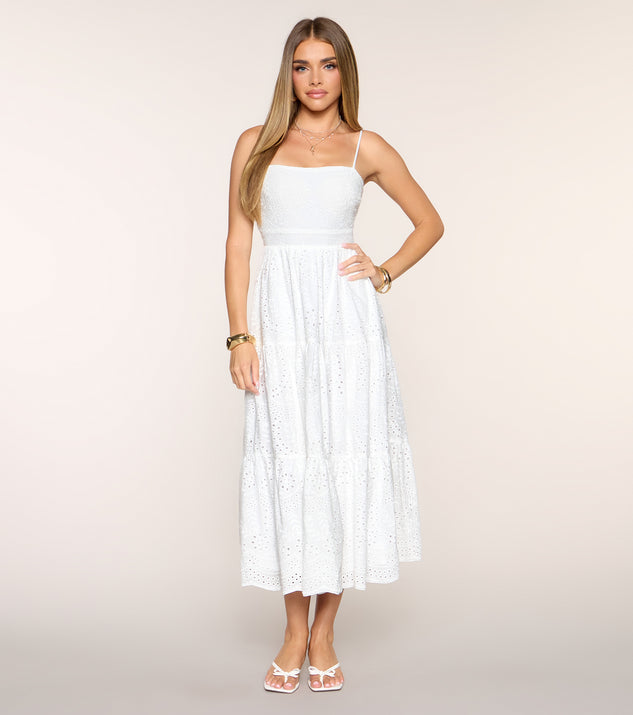 Windsor Barefoot In Bloom Eyelet Midi Dress