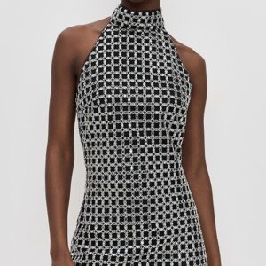 ROTATE Beaded Halterneck Dress