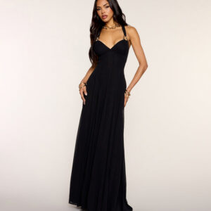 Windsor Bella Chiffon Lace-Up Formal Dress