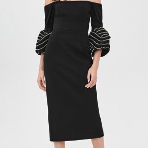 Rebecca Vallance Bellatrix Off Shoulder Midi Dress