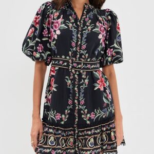 FARM Rio Belle Garden Black Mini Dress Belle Garden Black Mini Dress