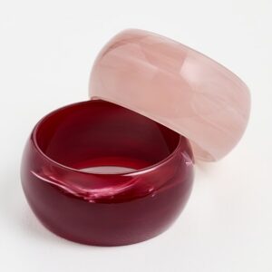 By Adina Eden Berry Blush Resin Bangle Stack Set