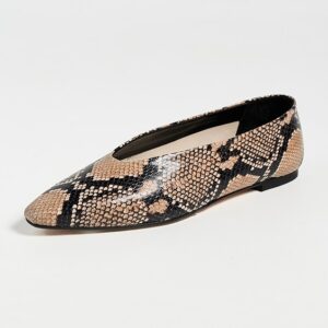 AEYDE Betty Snake Print Calf Leather Hazelnut Flats