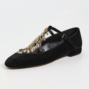 Ulla Johnson Bianca Crystal T-Strap Ballerina Flats