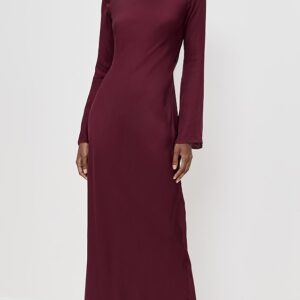 Bias Cut Mock Neck Maxi Dress