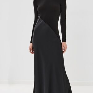 Rosetta Getty Bias Turtleneck Combo Maxi Dress