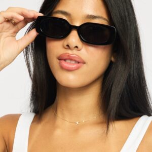 Ally Fashion Black Animal Print Rectangular Sunglasses Black Animal Print Rectangular Sunglasses