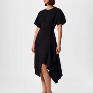 Black Asymmetric Open Back Dress